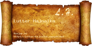 Lutter Hajnalka névjegykártya